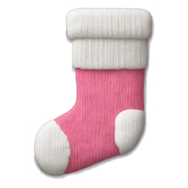 white and pink knit christmas stocking sticker