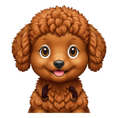 Red toy poodle smiling sticker