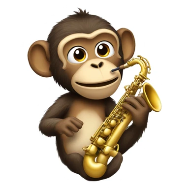 Monkey using a saxophone  sticker