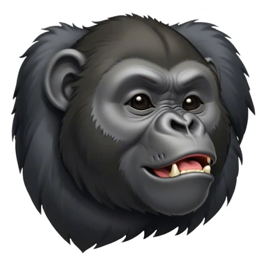 Cinematic Cute Yawning mountain Gorilla Portrait Emoji, Head tilted slightly with a dramatic, wide-open yawn, showcasing a formidable build with a black and greyy mane and drowsy, half-closed eyes, Simplified yet irresistibly adorable features, highly detailed, glowing with a soft, cozy jungle glow, high shine, relaxed yet expressive, stylized with a dash of whimsical primate charm, soft glowing outline, capturing the essence of a drowsy yet affectionate guardian that appears ready to stretch out for a nap! sticker