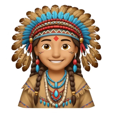 Emoji of a Wampanoag Native American sticker