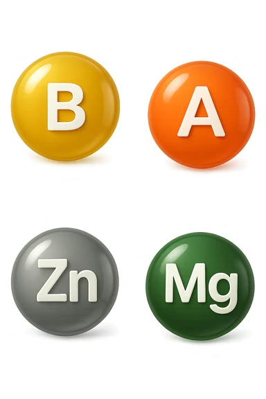 emoji stile iphone in 3d di vitamina B, vitamina A, zinco, magnesio, iperrealistico 4k sticker