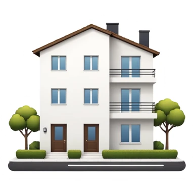 shared house minimalistic on white background, fullly filled sticker