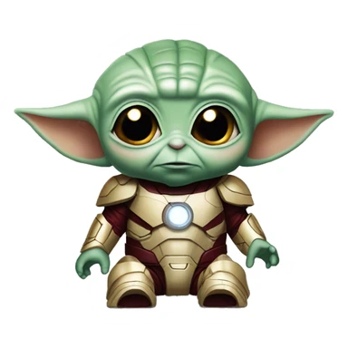 Baby yoda as iron man sticker