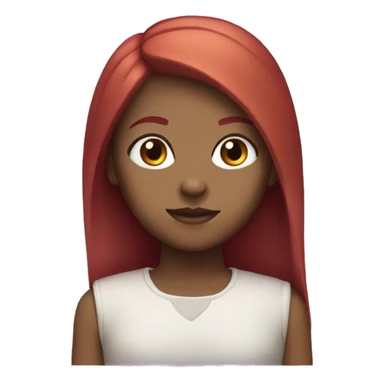 girl with straight crimson hair and purple eyes sticker