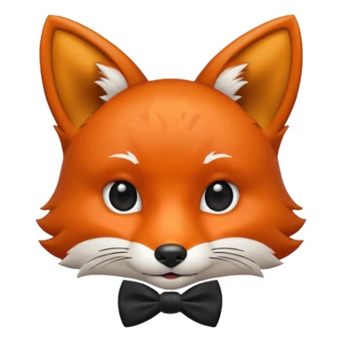 fox face wearing a bow tie sticker