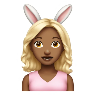 Cute blonde girl with bunny ears sticker