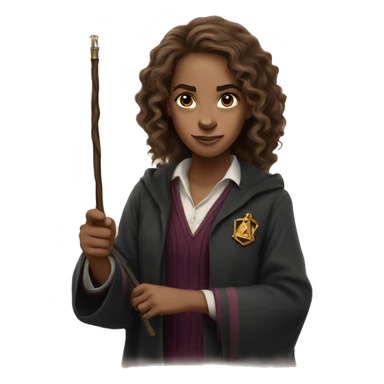 hermione granger with a magic wand sticker