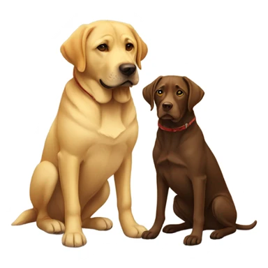 A brown lab and a yellow lab sitting sticker