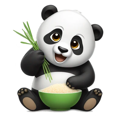Panda eating Rice sticker