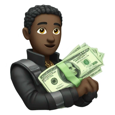 cyber punk holding cash sticker