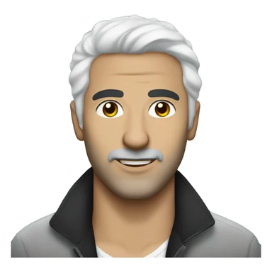 Create an emoji of singer Boaz Sharabi with some white hair and stubble instead of a beard sticker