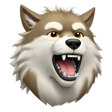 Haz un emoji de un lobo siberiano durmiendo súper cómodo  sticker