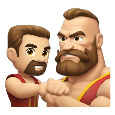 Arnold Schwarzenegger and zangief shaking hands sticker