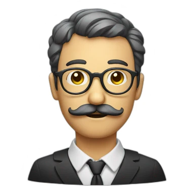 glasses and mustache man with a judging look face sticker