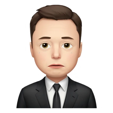 elon musk sad offended by something with some small tears under his eyes sticker
