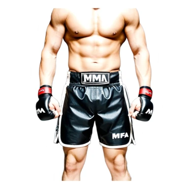 Черные перчатки и надпись на них MMA sticker