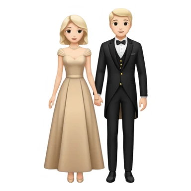 full-length romantic couple in evening outfits sticker
