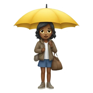 girl with umbrella outdoors sticker