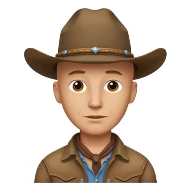 bald cowboy sticker
