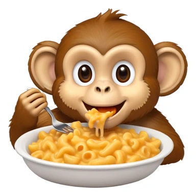 Monkey eating Mac and cheese sticker