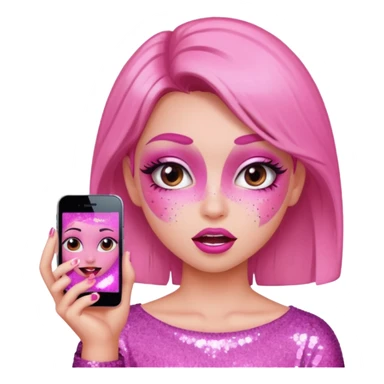 glitter pink girl naughty selfie sticker