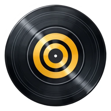 a black vinyl record sticker