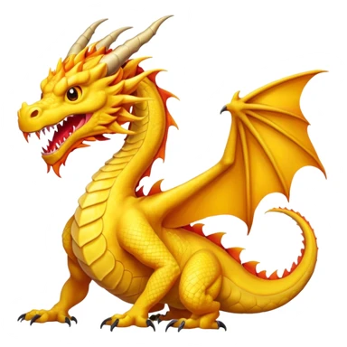 A yellow three head dragon sticker