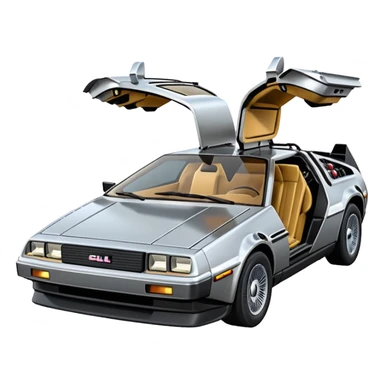 DeLorean DMC-12 doors closed sticker