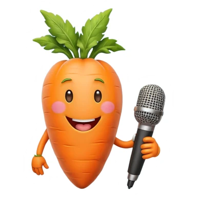 singing carrot with microphone sticker