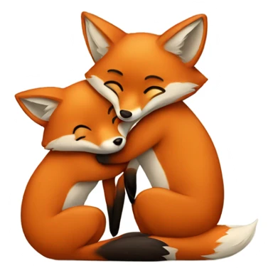 Two fox hugging sticker