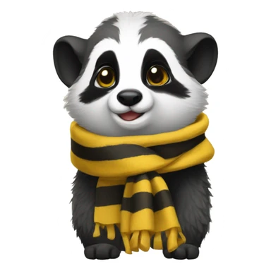 Hufflepuff cute badger with scarf sticker