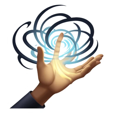 shadow magic swirling around a hand, mysterious anime power sticker