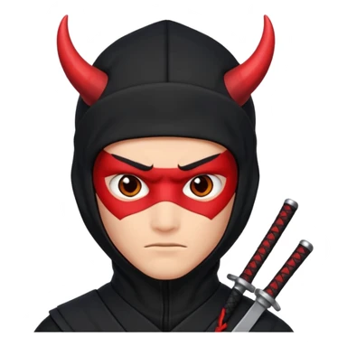 Un ninja con cuernos del diablo  sticker