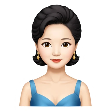 Teresa Teng famous Chinese singer with classic hairstyle, chest up portrait sticker