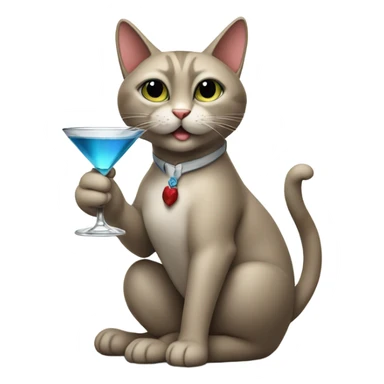 Cat drinking a martini sticker