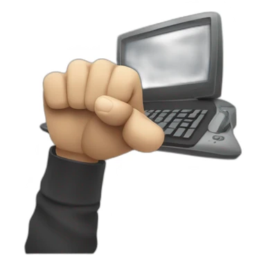 someone slamming a computer keybaord with their fist sticker