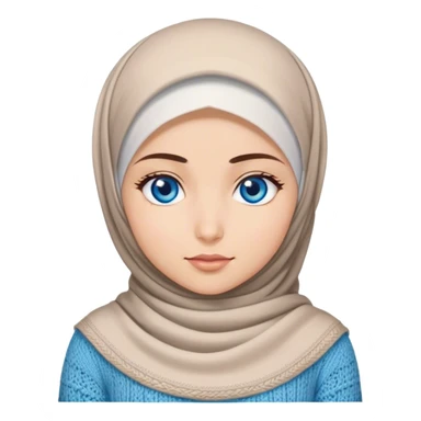 Turkish beautiful finish Konya girl blue eyes with hijab and knited dress sticker