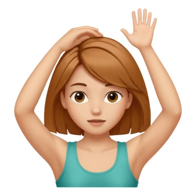 girl with armpit length hair and has peekaboo hair color model  sticker