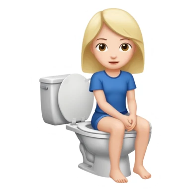 a girl taking a really bad smelly poop on the toilet  sticker