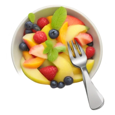 Fruit salad with a fork sticking out of it  sticker
