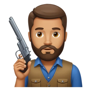 bearded hitman with pistol sticker