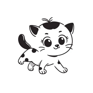 cute playful kitten with big expressive eyes sticker