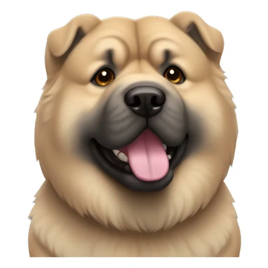 Beige grey chow-chow black muzzle sticker