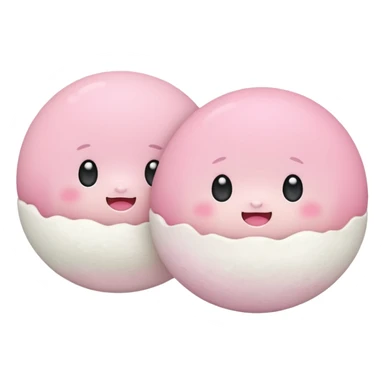 2 cute japanese mochi kawaii in pastel sticker