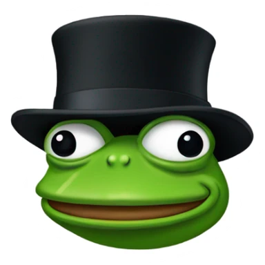 Pepe frog with top hat sticker