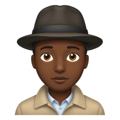 black silhouette of man in hat sticker