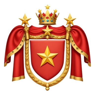 red 5 stars coat of arms sticker
