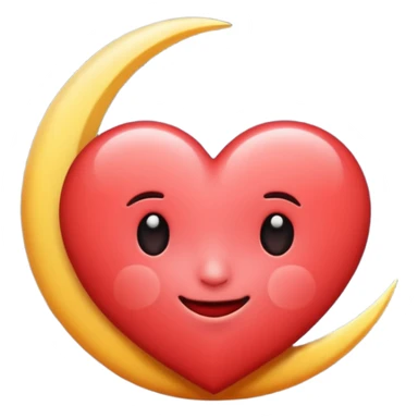 Heart and moon emoji sticker