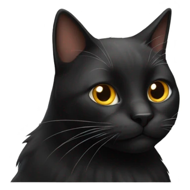 black cat with whiskers sticker